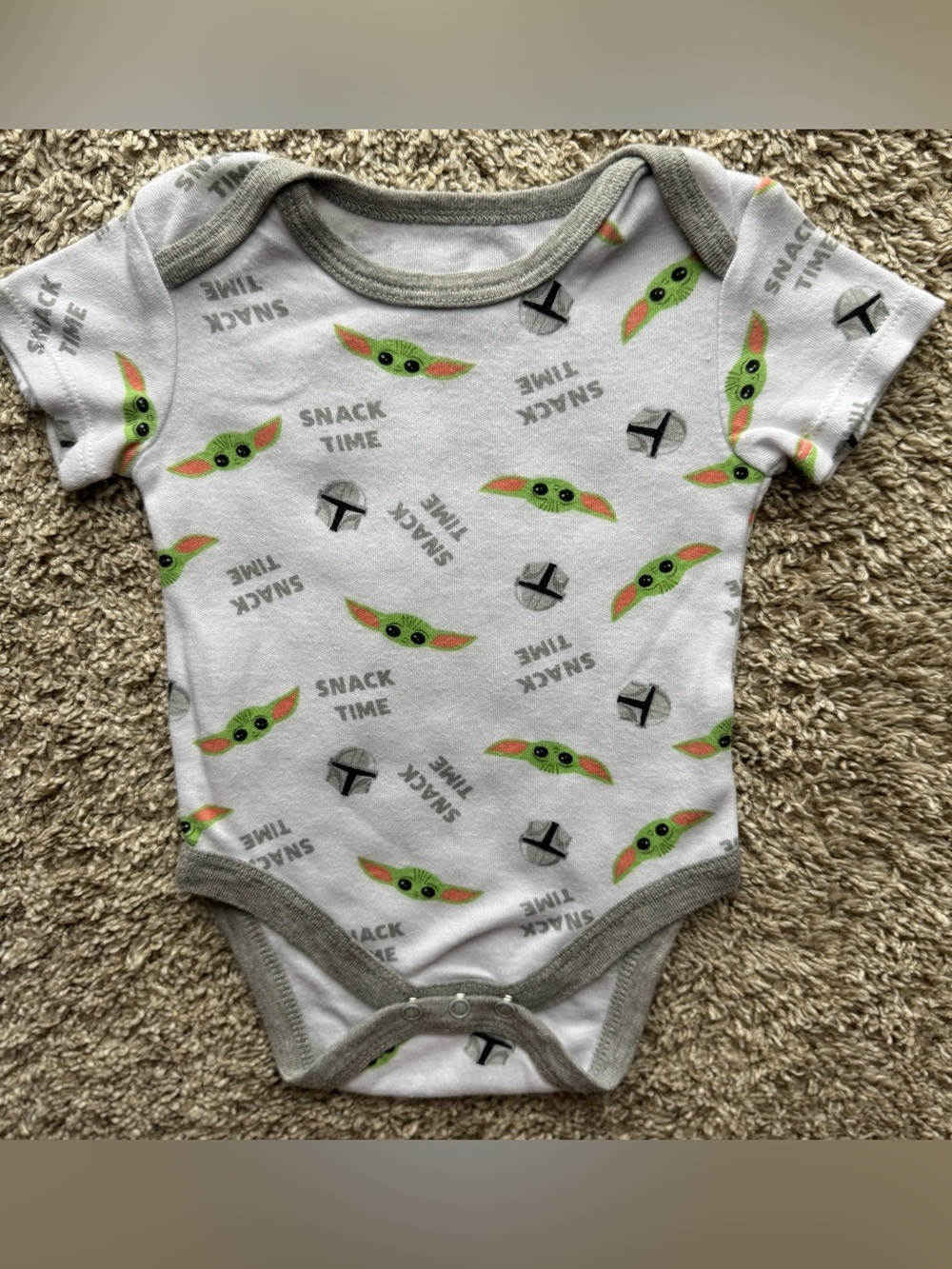 Star Wars 3-6M Baby Yoda “Snack Time” Onesie